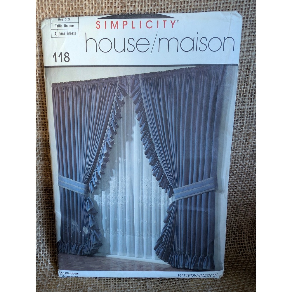 Simplicity House Maison 118 Window Treatment Sewing Pattern 10 Styles Curtains